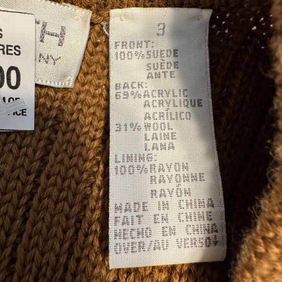 Vintage Elisabeth Suede Knit Vest Womens 3X Brown Button Prairie Cottagecore - Picture 5 of 7